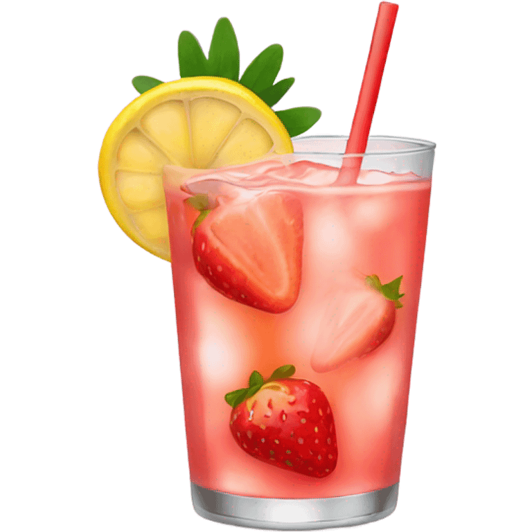 Glass of strawberry lemonade  emoji