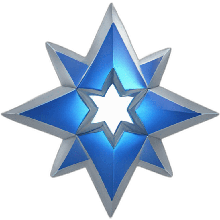 blue and silver 3d jewish star  emoji