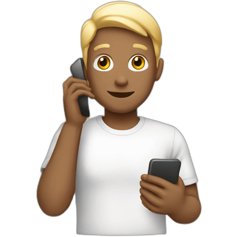 white human with phone emoji