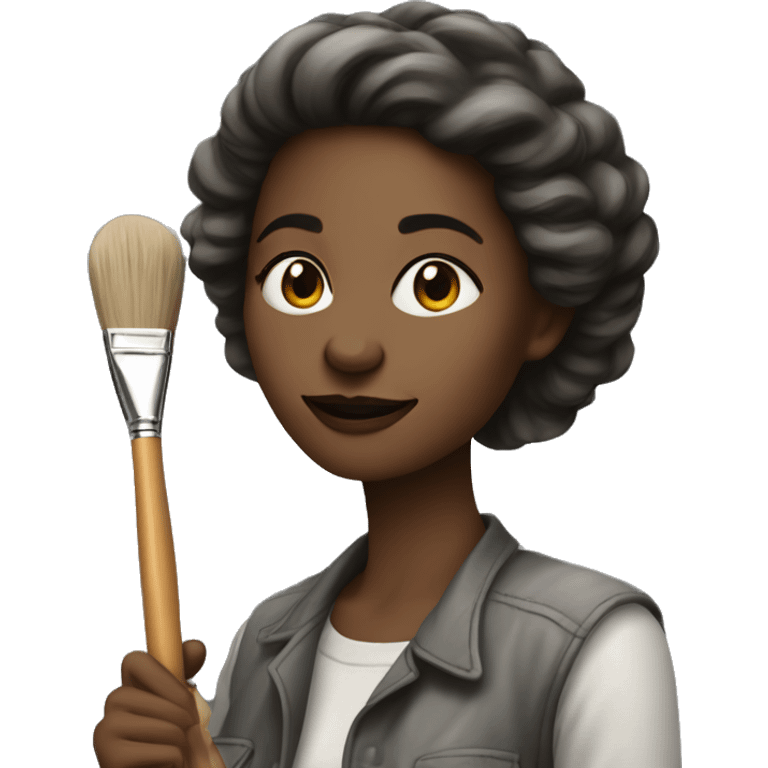 artist woman with paint brush emoji