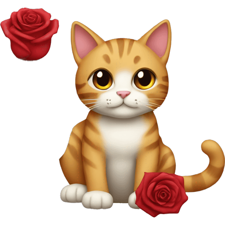 Cat with rose emoji