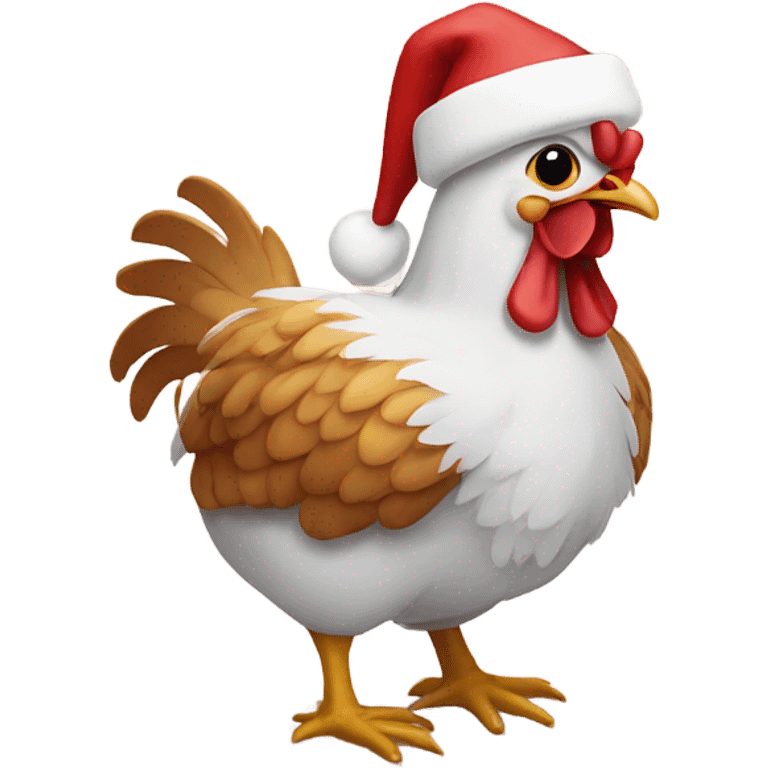 Christmas chicken emoji