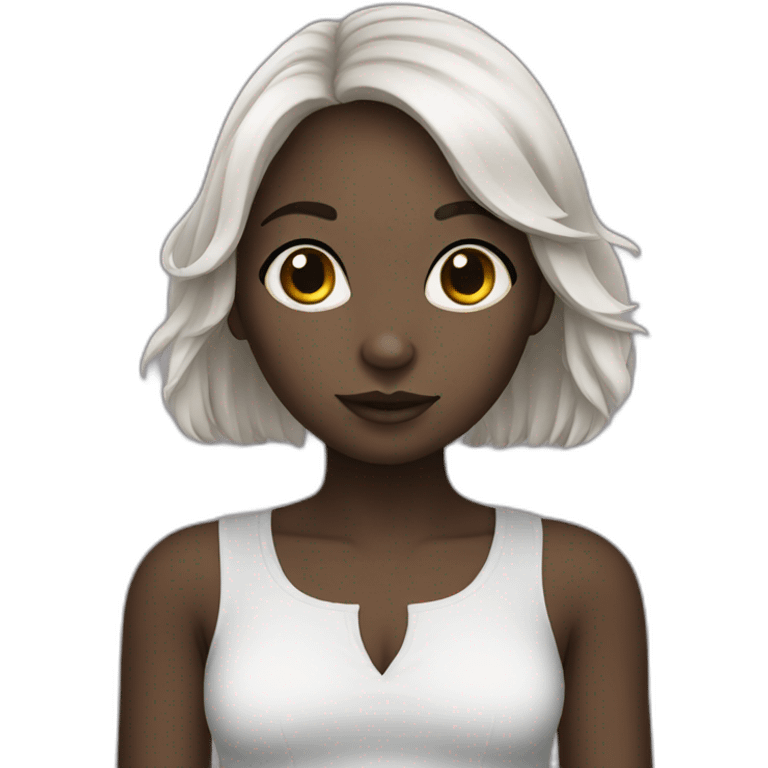 Black hare girl white skin emoji