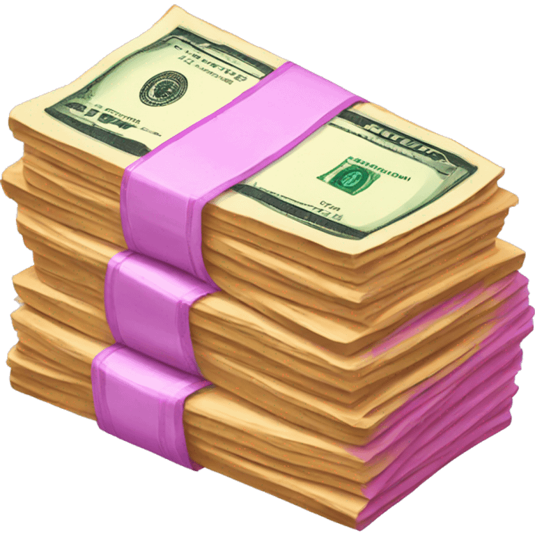 Pink stack of money emoji