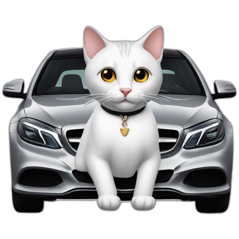 cat drive a Mercedes emoji