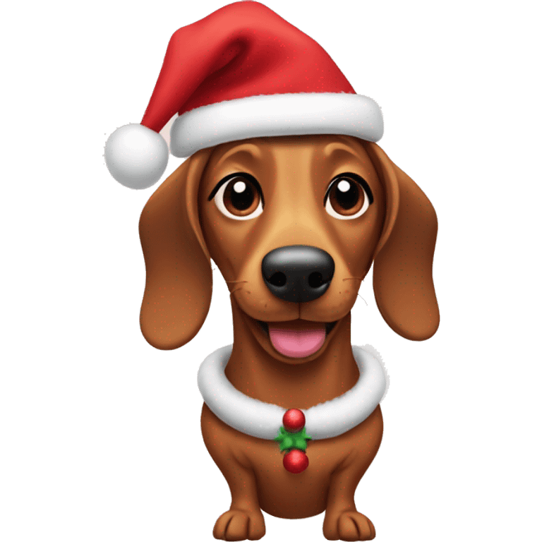 Wiener dog in a Christmas outfit emoji