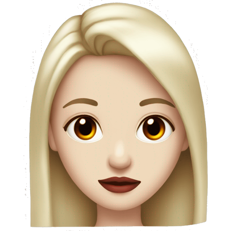 girl, red eyes, red lips, long hair, pale-skin, cocktail dress emoji