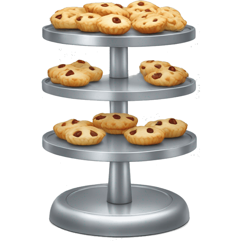 Realistic metallic silver pastry stand isolated  emoji