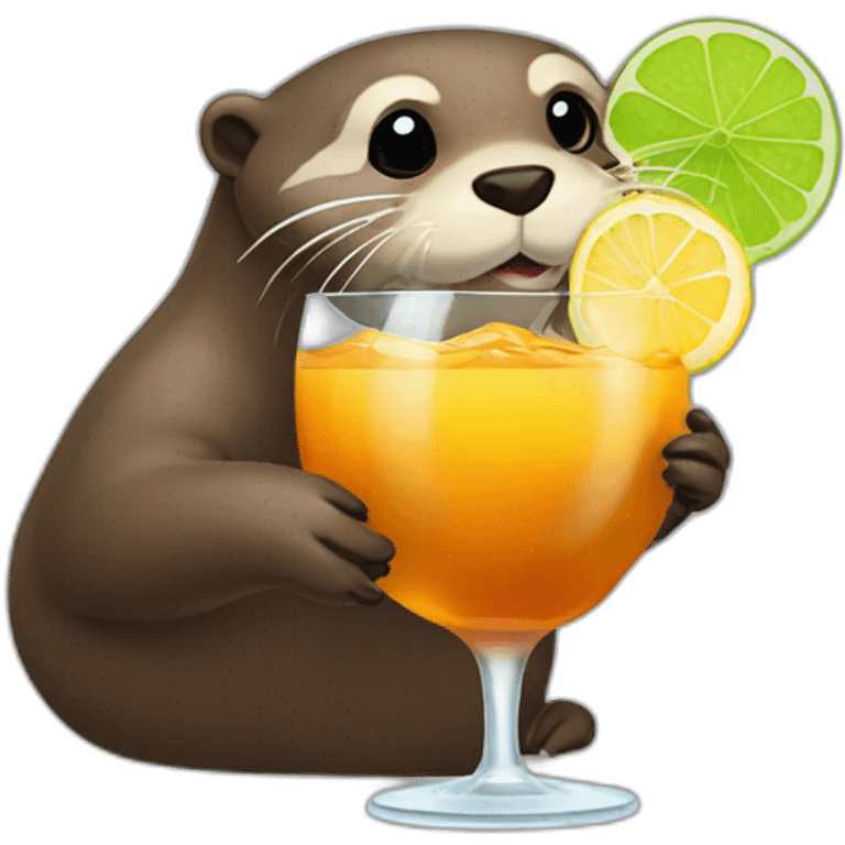 otter-drinking-cocktail emoji