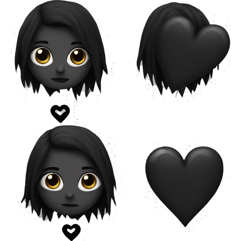 Goth black heart emoji