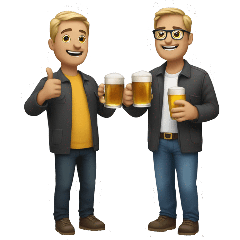 two people clinking glasses of beer emoji