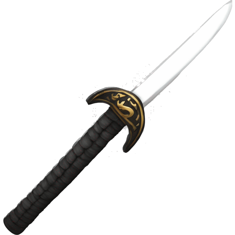 Katana with white handle and black edge emoji