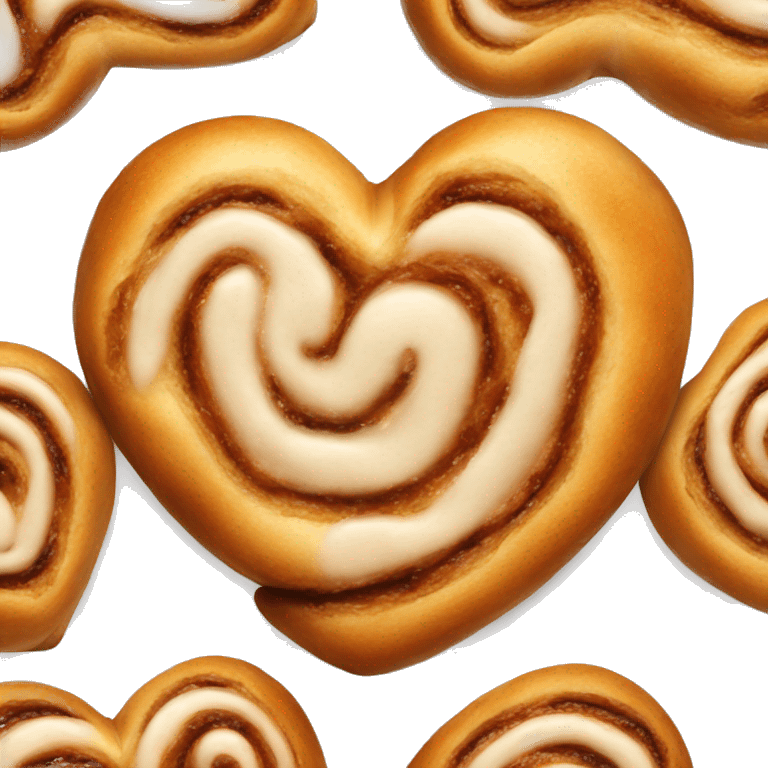 Heart shaped cinnamon bun emoji