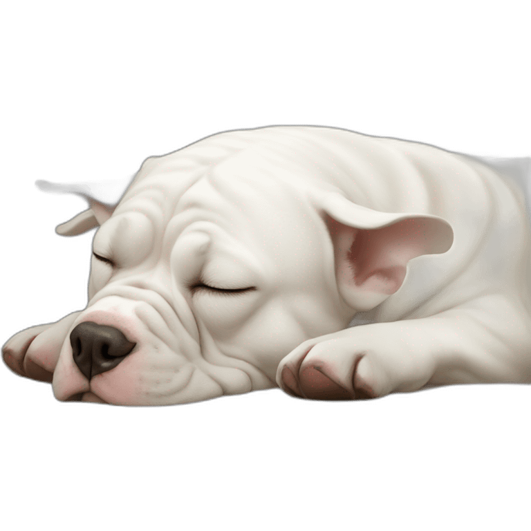 white bull dog france sleeping emoji