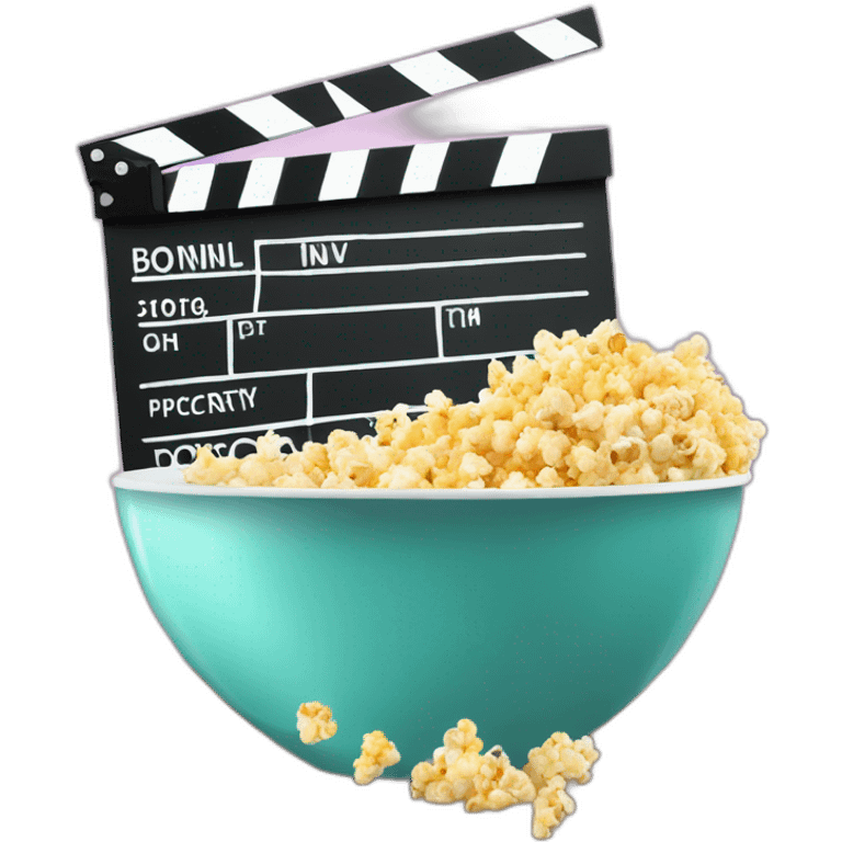 CLAPPERBOARD AND BOWL OF POPCORN emoji