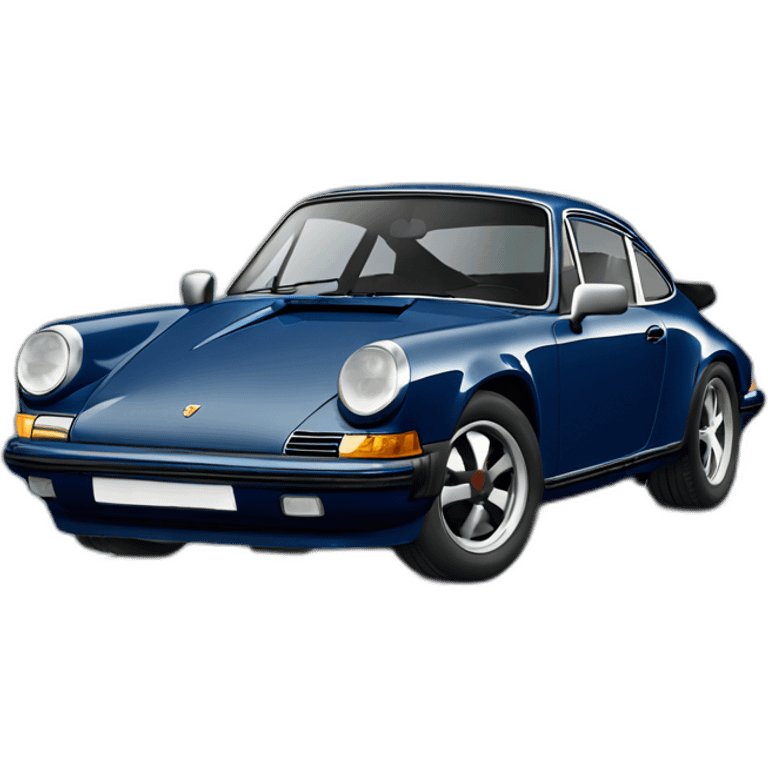 Porsche 911 in navy blue emoji