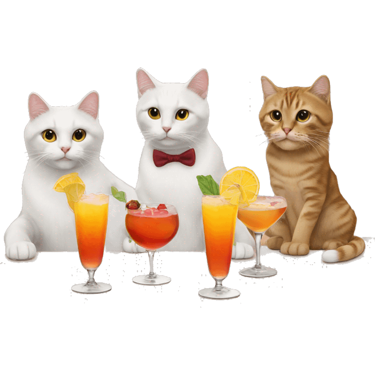 four cats at a cocktail bar emoji