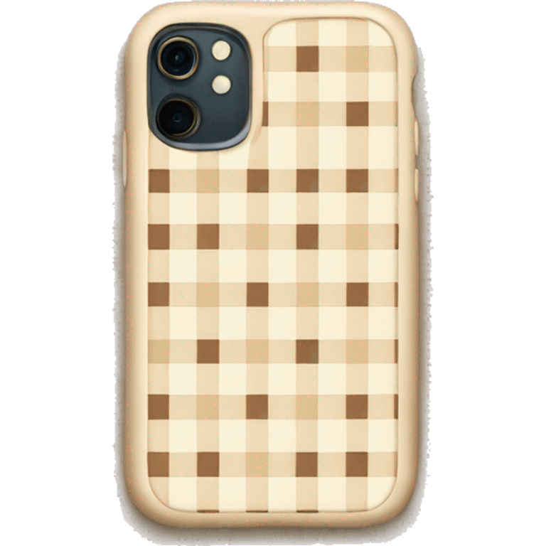 iPhone with beige checkered case emoji