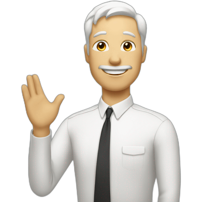 white man saying thank you festive emoji