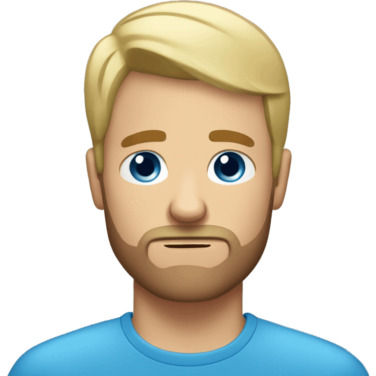 bored blonde man with short hair and short beard with blue eyes emoji