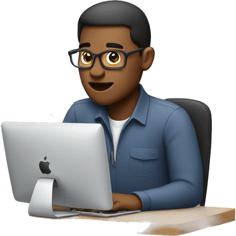 man working on mac emoji