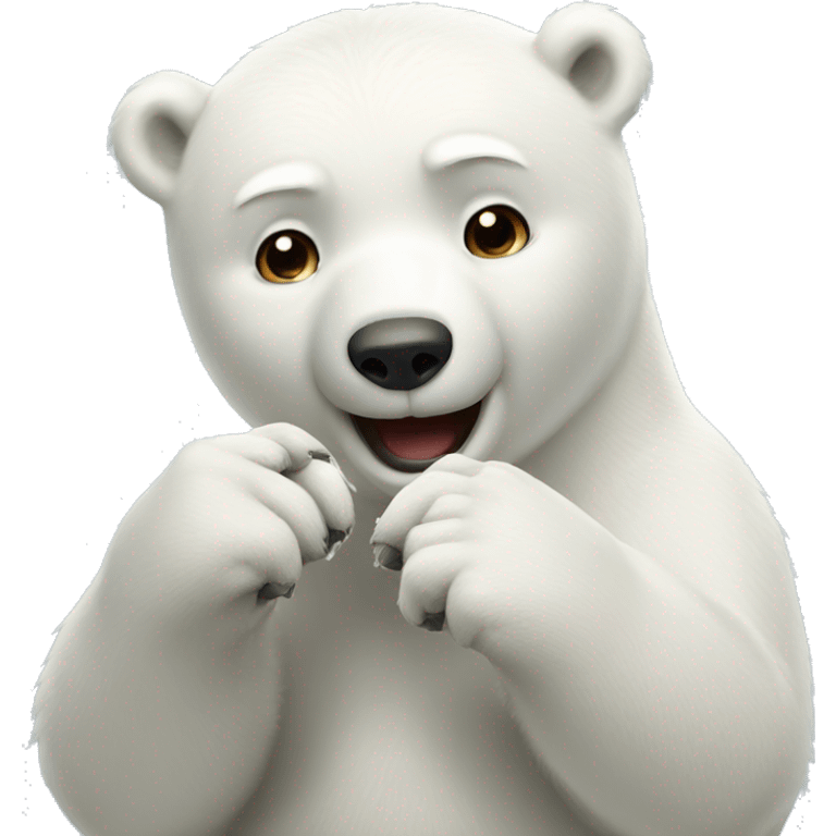 Polar bear proposing emoji