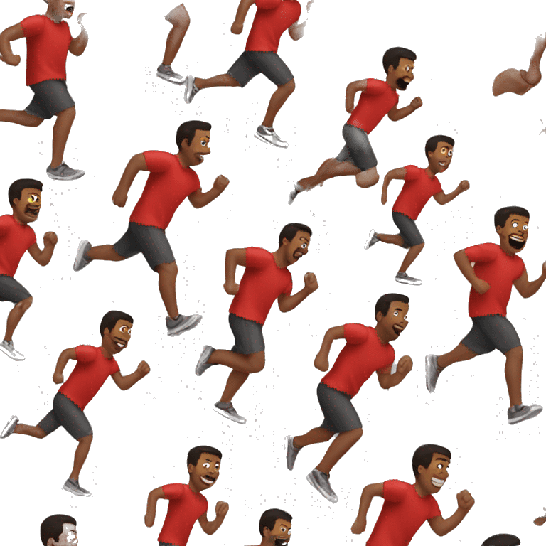 5 guys running emoji