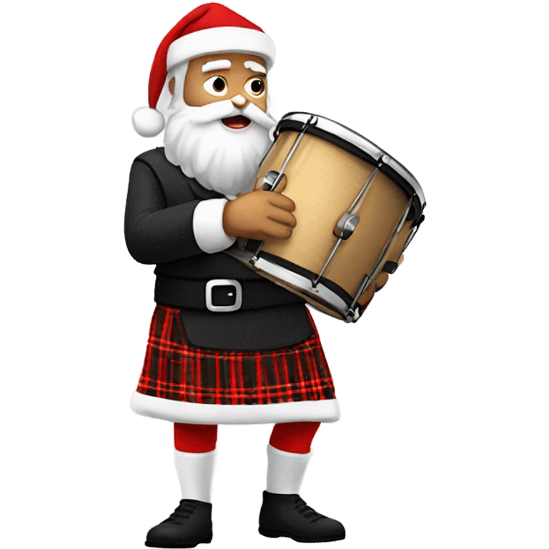 Santa in a kilt playing a snare drum  emoji