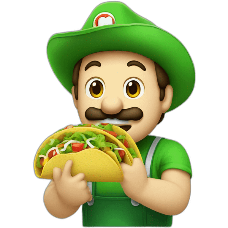 Luigi eats a taco emoji