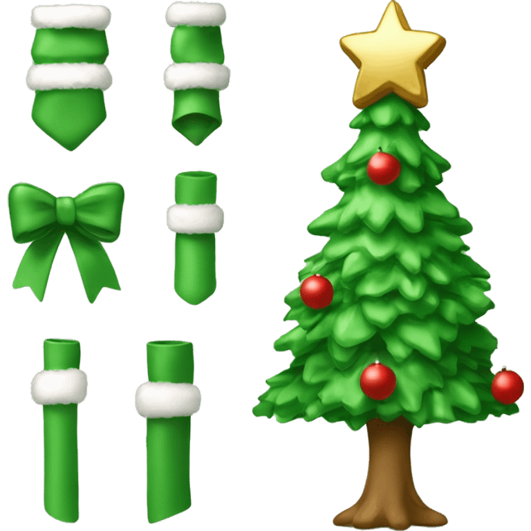 albero di natale verde con tanti fiocchi bianchi sopra emoji