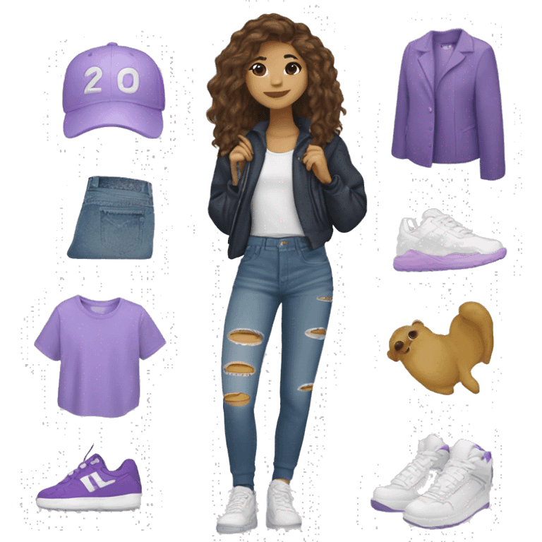 Zendaya con ropa lila emoji