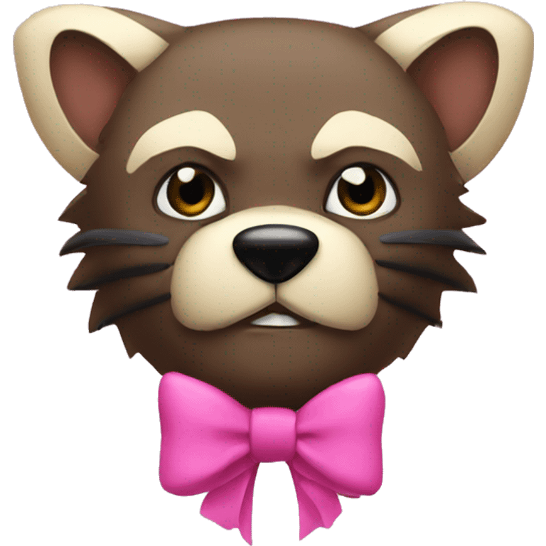 Wolverine with a pink bow emoji