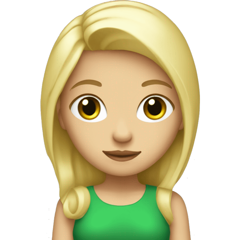 full body blonde girl with green eyes dressed nice emoji