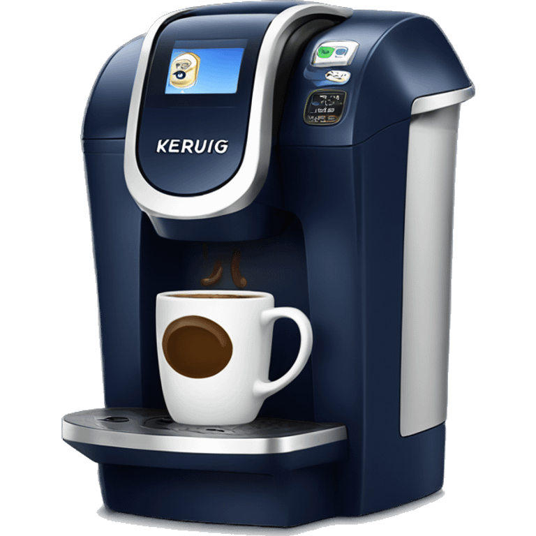 Realistic navy blue keurig machine emoji