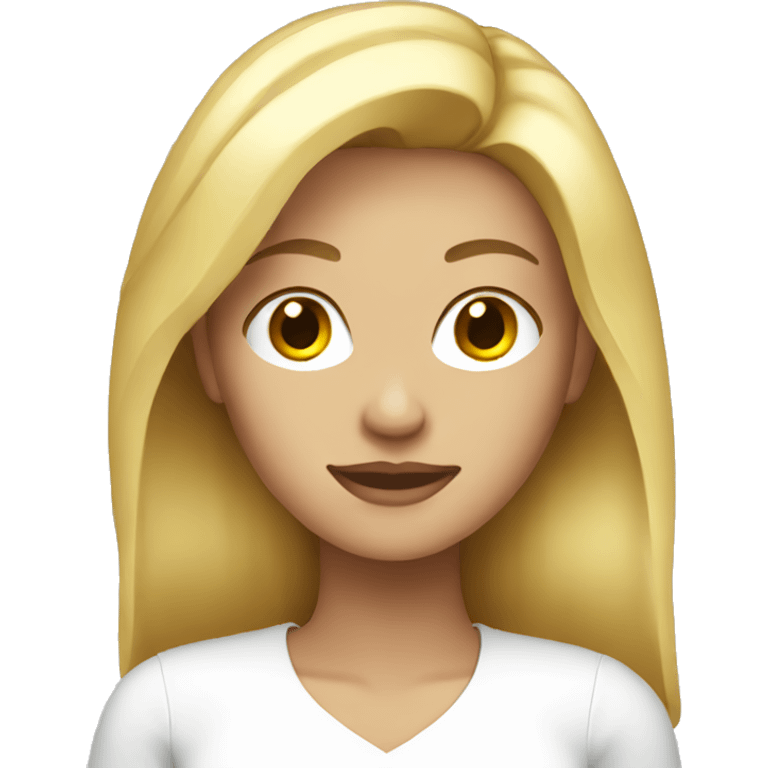 Blonde Woman in White Shirt emoji