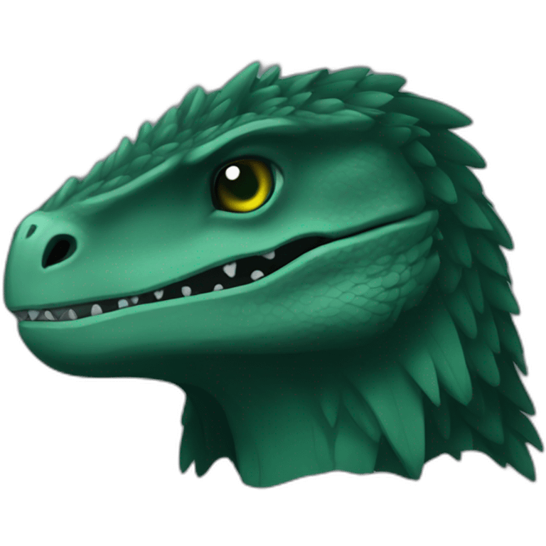 dark green raptor head sleep emoji