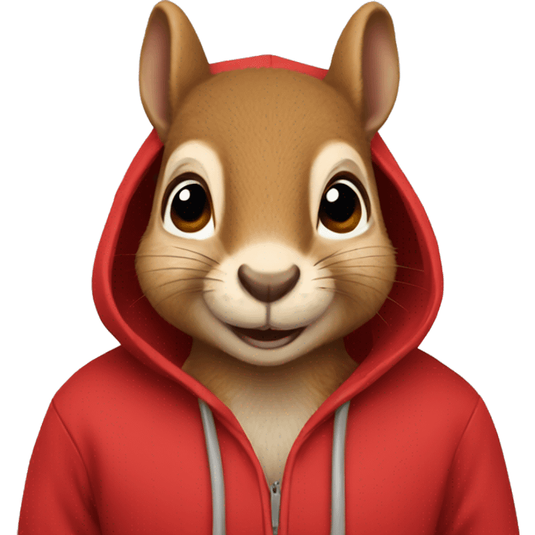 squirrel wearing red hoodie emoji