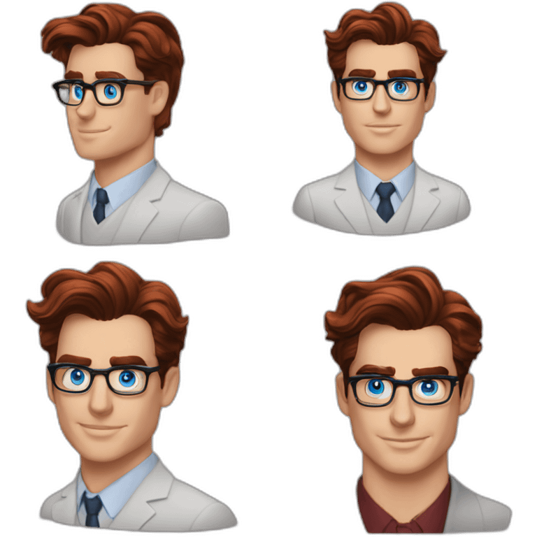 Matt bomer scholarly elegant Blue eyes nerdy neat red hair emoji