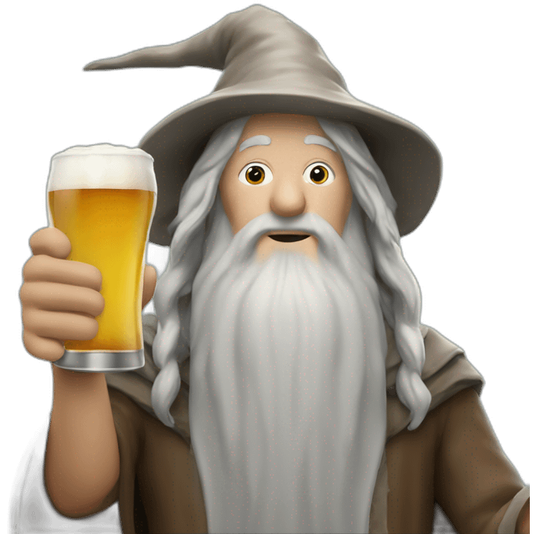 Gandalf drink a beer emoji