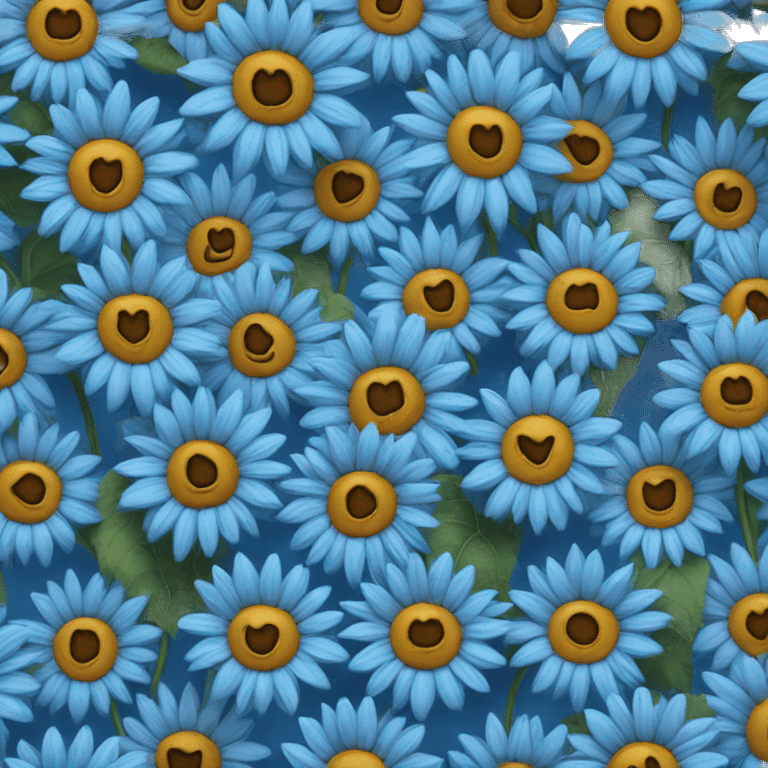 Blue sunflowers  emoji