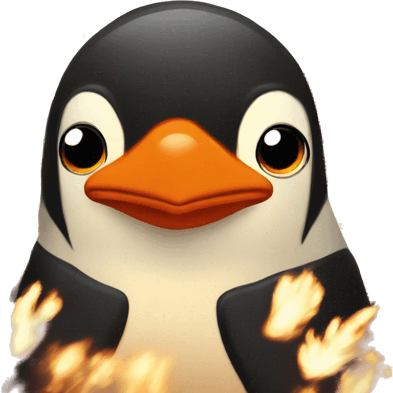 Fire Penguin with lots of fire emoji