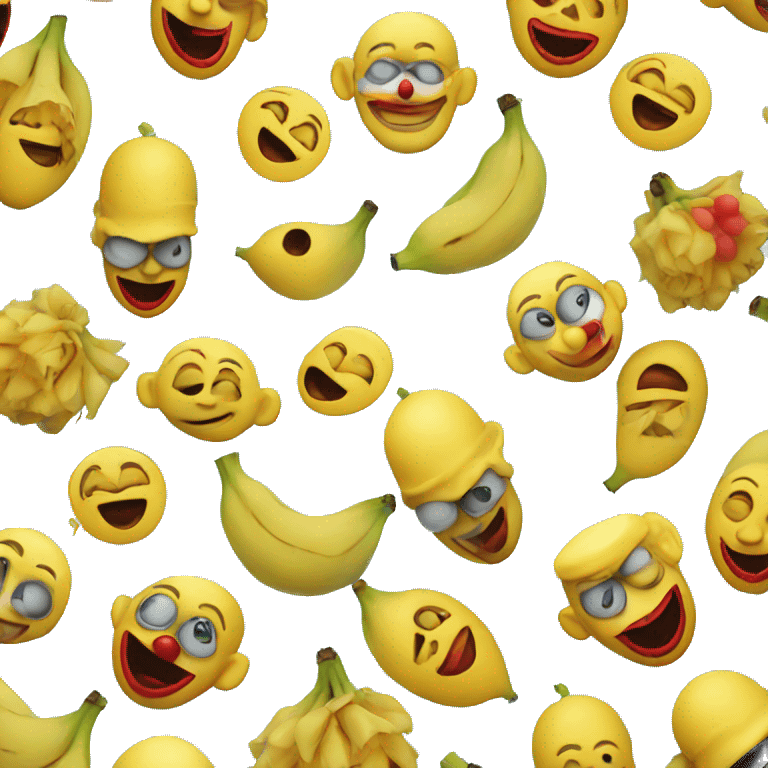 clown face holding banana emoji