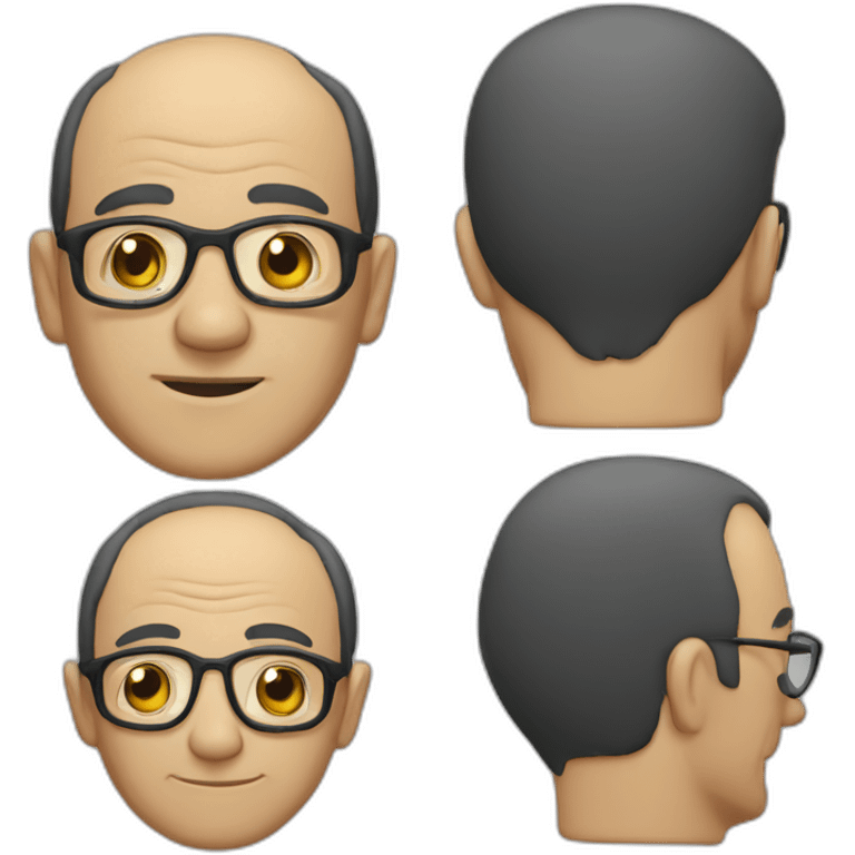 Old man pianist bald black glasses sideburns black shirt emoji