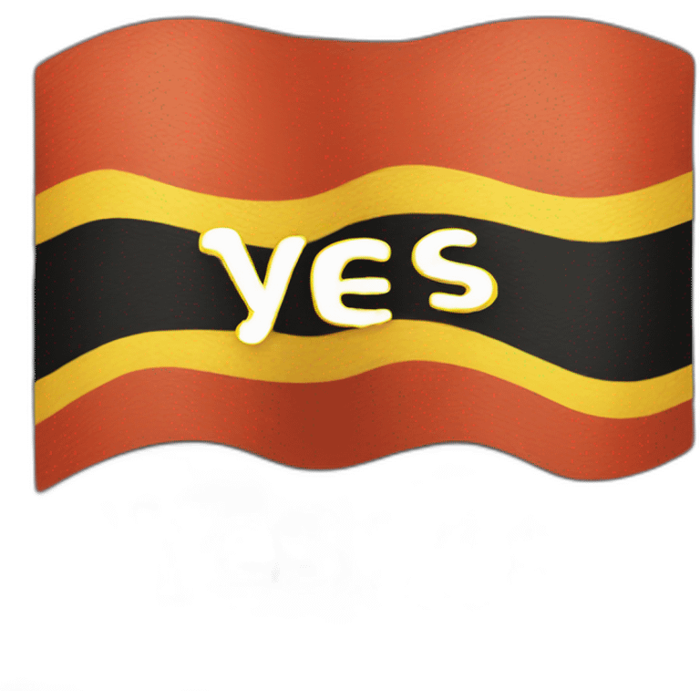 Aboriginal flag with the word yes inside emoji