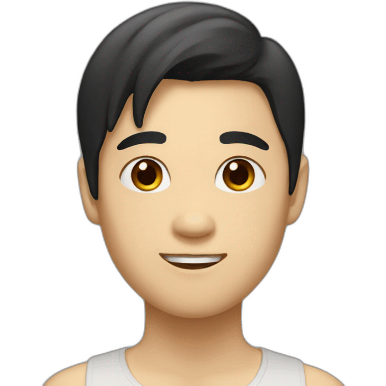 Asian man with black hair and blonde girl emoji