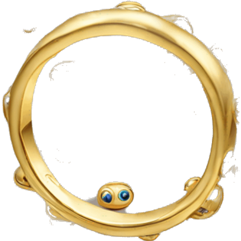 very thin gold ring studded with eyeballs emoji