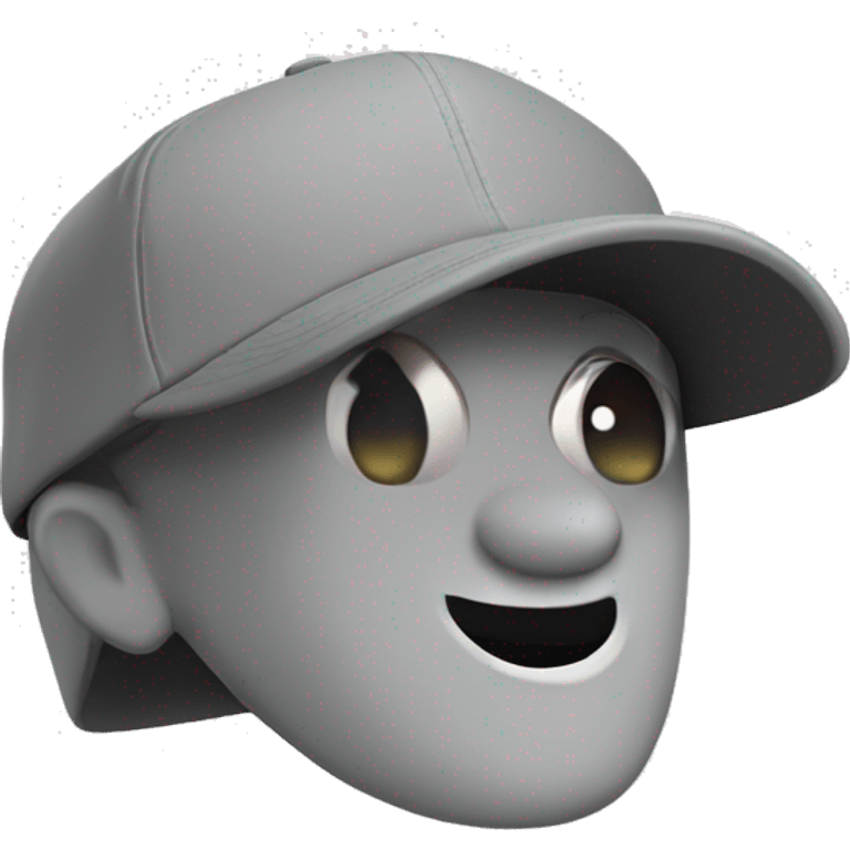 cool Gray Baseball Cap, 3d emoji