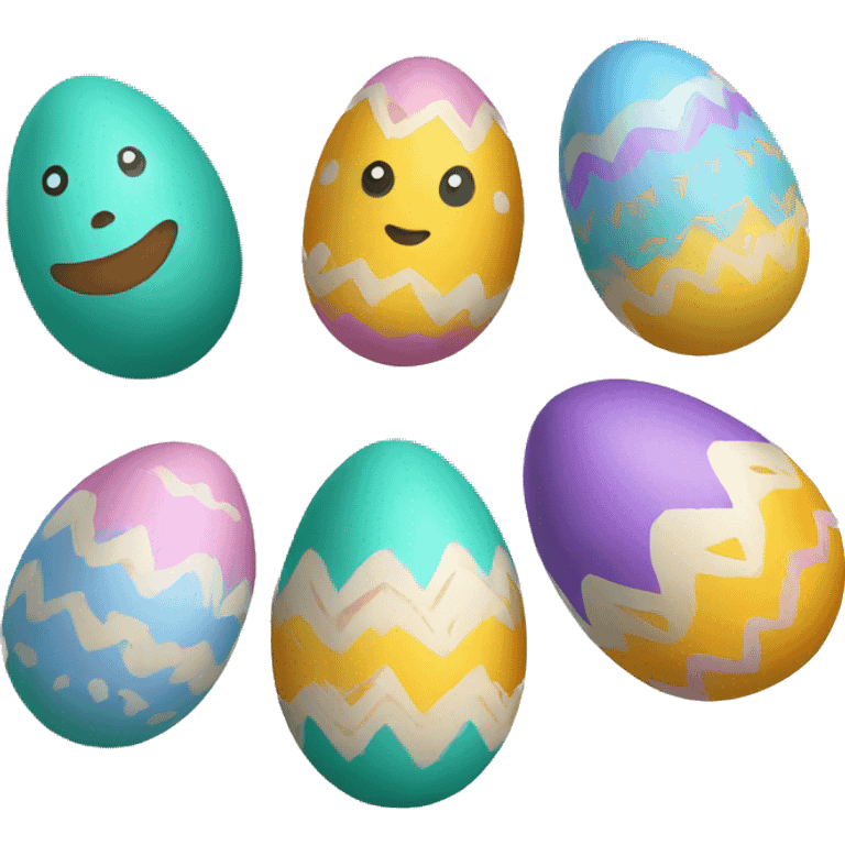 3 painted easter eggs emoji