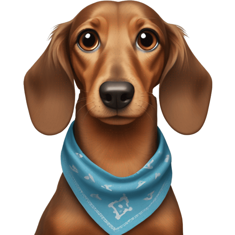 Long-haired-dachshund-with-bandana emoji