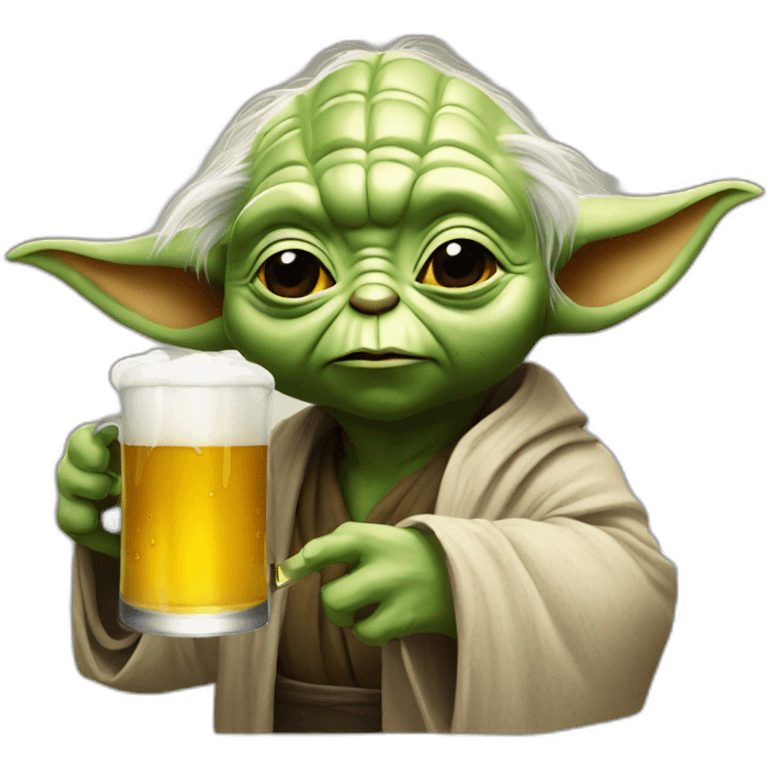 Yoda drinking beer emoji